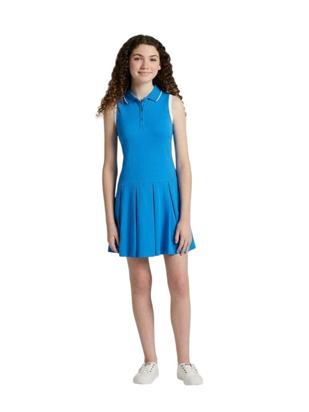 Nicklaus Athletic Dress XS Eco Choice Girls Sleeveless Collared Golf Tennis Blue